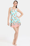 Zelocity Elastane Blended Slip-On Swimdress with Removable Pads - Mock Orange — thumbnail 4